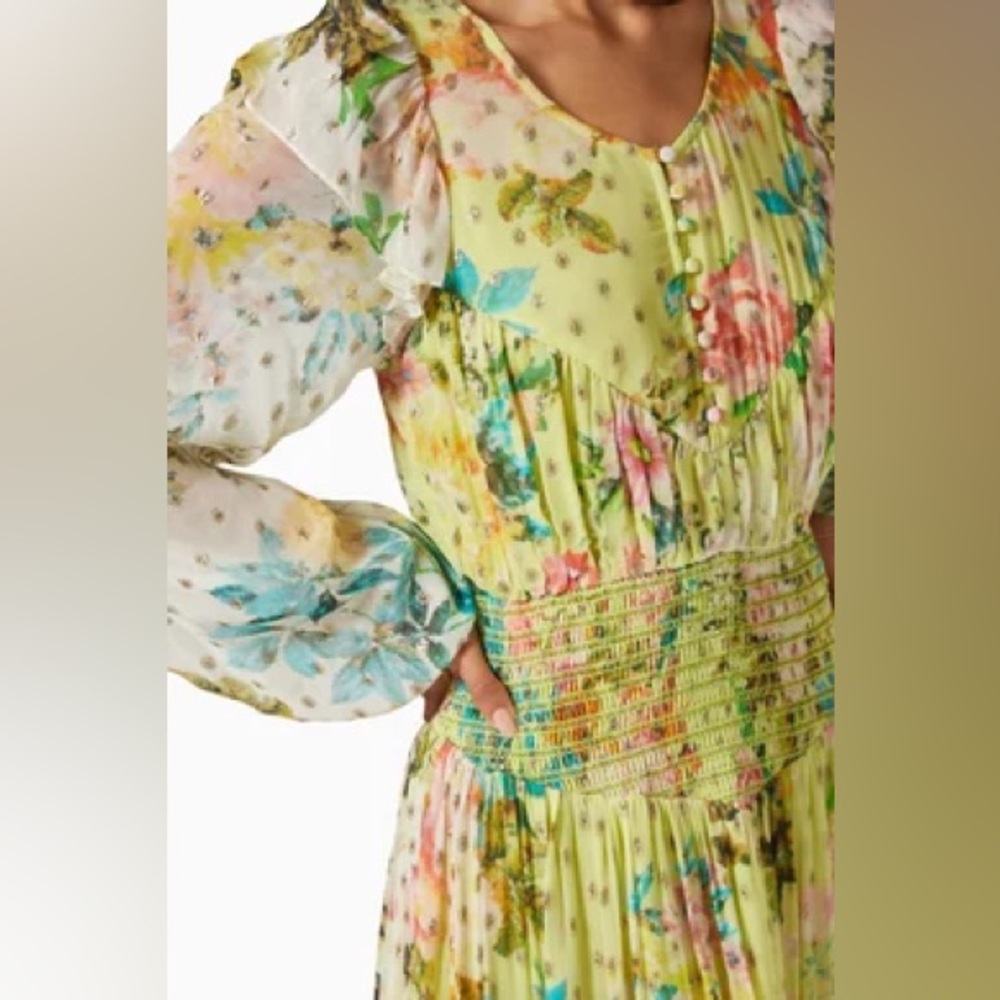 Hemant & Nandita Floral Mini Dress Long Sleeve